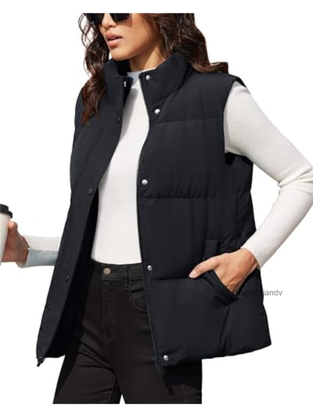 Women's Oversized Puffer Down Vest Sleeveless Quilted Winter Coat